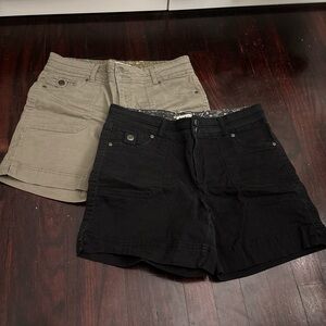 Black and Light Olive Green Casual Shorts Set